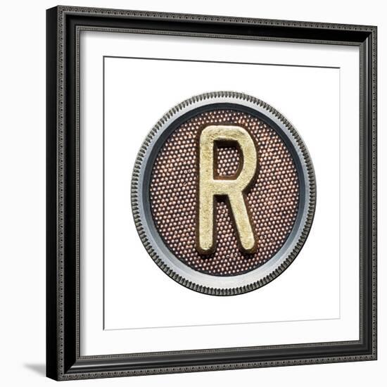 Metal Button Alphabet Letter-donatas1205-Framed Premium Giclee Print