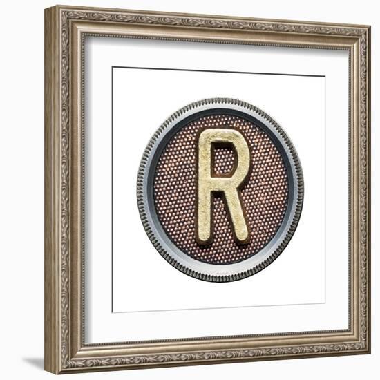 Metal Button Alphabet Letter-donatas1205-Framed Art Print