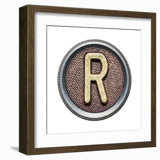 Metal Button Alphabet Letter-donatas1205-Framed Art Print