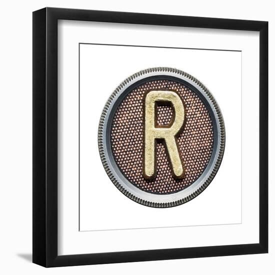 Metal Button Alphabet Letter-donatas1205-Framed Art Print