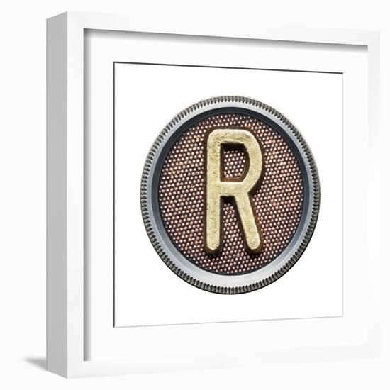 Metal Button Alphabet Letter-donatas1205-Framed Art Print