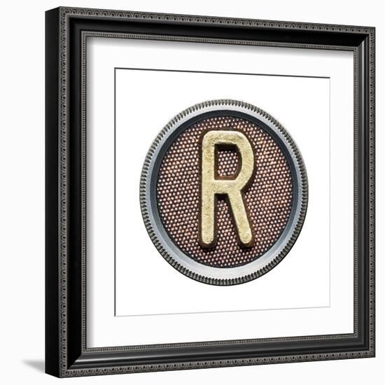 Metal Button Alphabet Letter-donatas1205-Framed Art Print