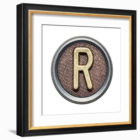 Metal Button Alphabet Letter-donatas1205-Framed Art Print