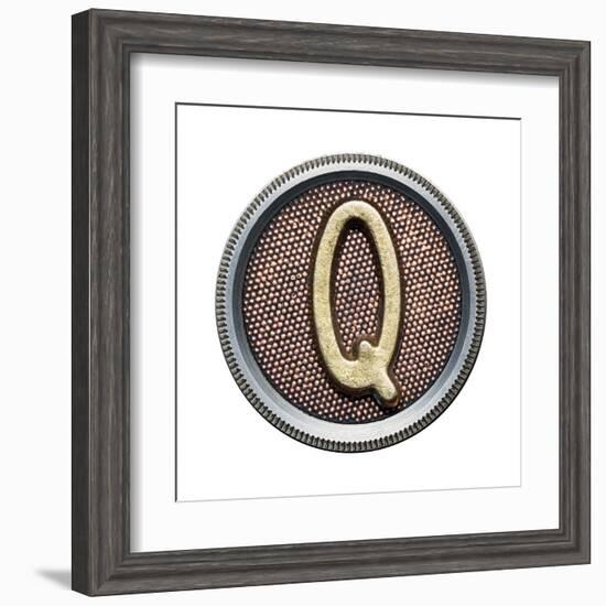 Metal Button Alphabet Letter-donatas1205-Framed Art Print