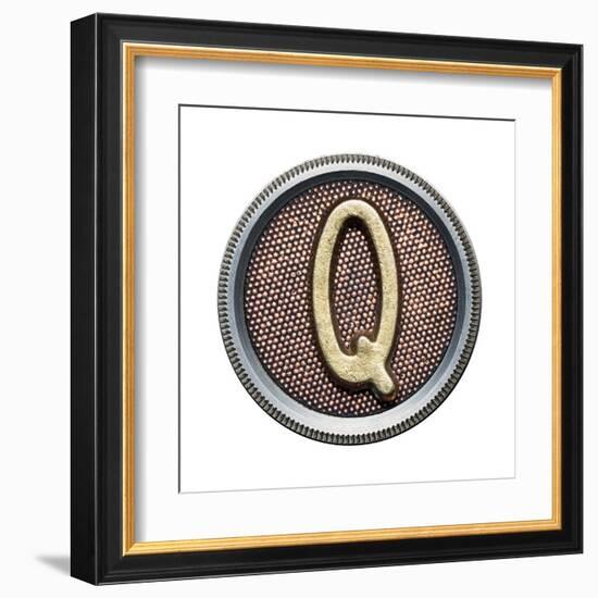 Metal Button Alphabet Letter-donatas1205-Framed Art Print