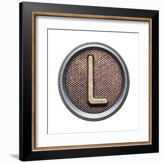 Metal Button Alphabet Letter-donatas1205-Framed Art Print