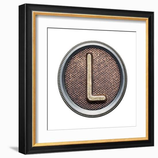 Metal Button Alphabet Letter-donatas1205-Framed Art Print