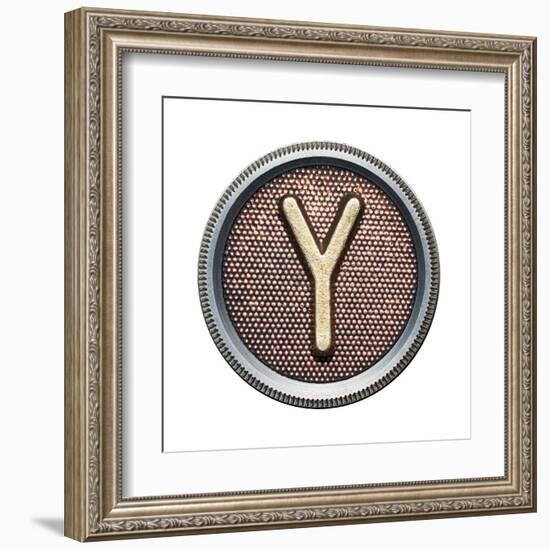 Metal Button Alphabet Letter-donatas1205-Framed Art Print