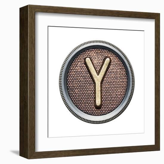 Metal Button Alphabet Letter-donatas1205-Framed Art Print