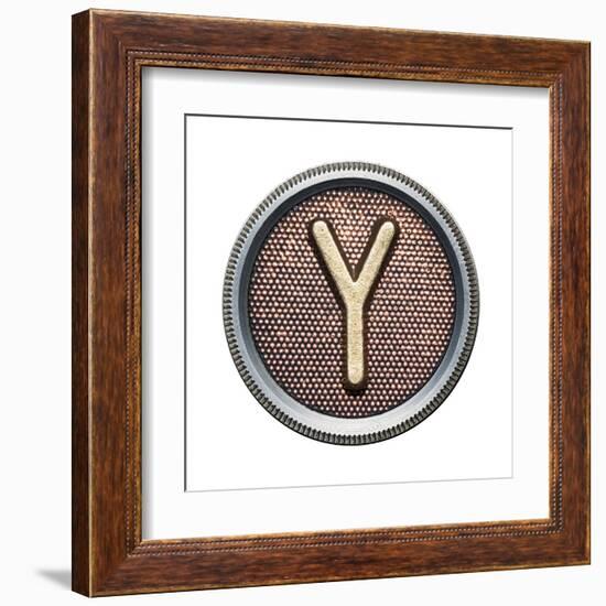 Metal Button Alphabet Letter-donatas1205-Framed Art Print