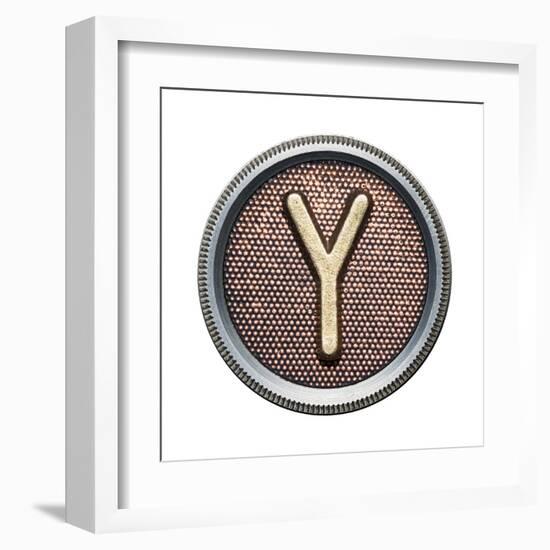 Metal Button Alphabet Letter-donatas1205-Framed Art Print