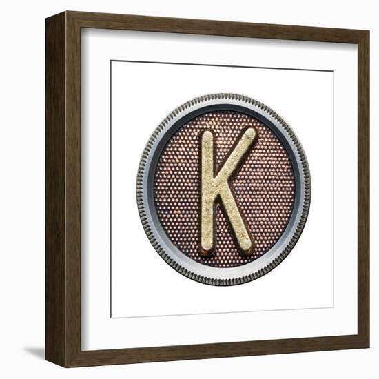 Metal Button Alphabet Letter-donatas1205-Framed Art Print