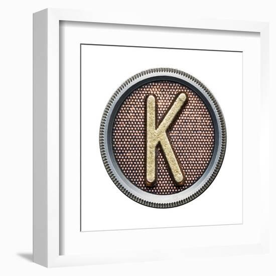 Metal Button Alphabet Letter-donatas1205-Framed Art Print