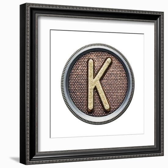 Metal Button Alphabet Letter-donatas1205-Framed Art Print