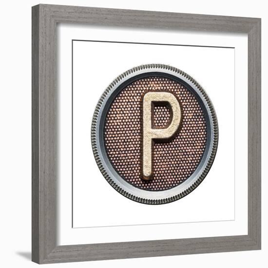 Metal Button Alphabet Letter-donatas1205-Framed Premium Giclee Print