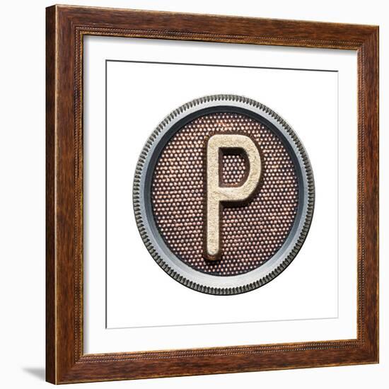 Metal Button Alphabet Letter-donatas1205-Framed Premium Giclee Print