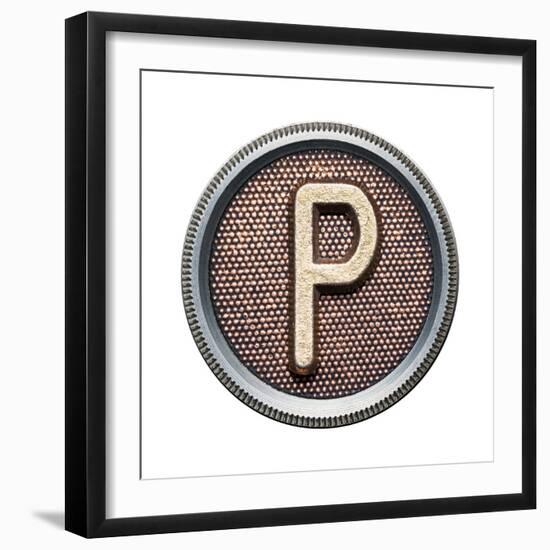 Metal Button Alphabet Letter-donatas1205-Framed Premium Giclee Print