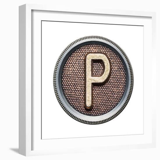 Metal Button Alphabet Letter-donatas1205-Framed Premium Giclee Print