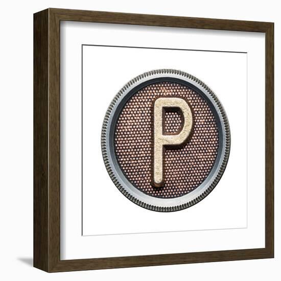 Metal Button Alphabet Letter-donatas1205-Framed Art Print