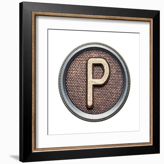 Metal Button Alphabet Letter-donatas1205-Framed Art Print