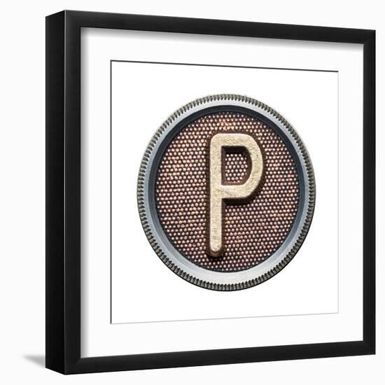 Metal Button Alphabet Letter-donatas1205-Framed Art Print