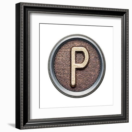 Metal Button Alphabet Letter-donatas1205-Framed Art Print