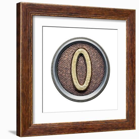 Metal Button Alphabet Letter-donatas1205-Framed Art Print