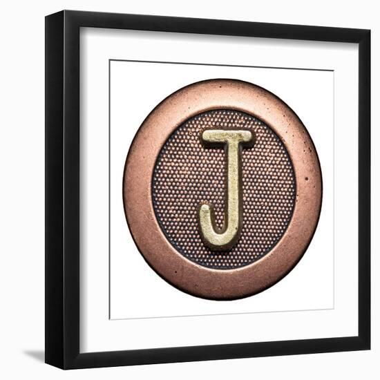 Metal Button Alphabet Letter-donatas1205-Framed Art Print