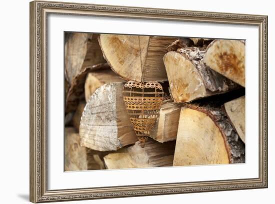 Metal Heart, Wood Pile-Andrea Haase-Framed Photographic Print