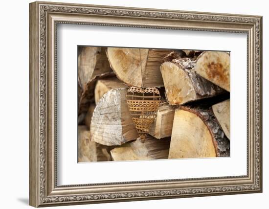 Metal Heart, Wood Pile-Andrea Haase-Framed Photographic Print