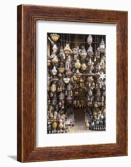 Metal Lanterns in the Old Souk, Old Medina, Marrakesh (Marrakech), Morocco, North Africa-Stephen Studd-Framed Photographic Print