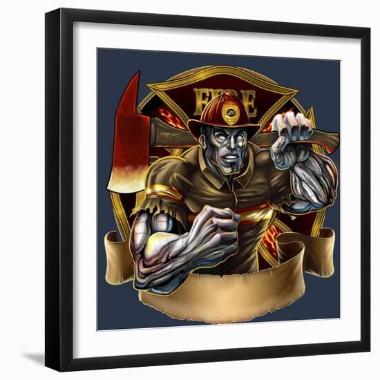 Metal Skin Fire-Fighter-FlyLand Designs-Framed Giclee Print