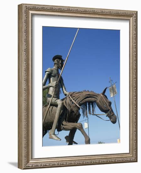 Metal Statue of Don Quixote on His Horse in Caradero, Cuba, West Indies, Caribbean, Central America-Richardson Rolf-Framed Photographic Print