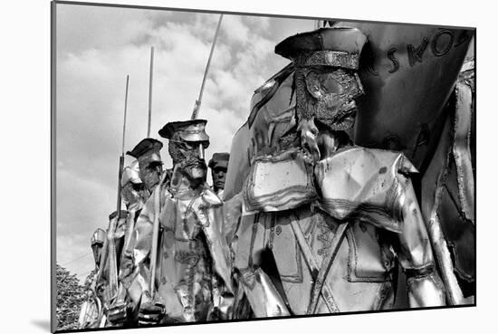 Metal Statue of Soldiers Budapest Hungary-null-Mounted Photo