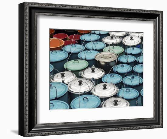 Metallic Buckets, San Juan De Chamula, Mexico-Anthony Asael-Framed Photographic Print