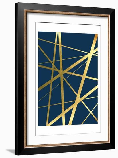 Metallic Lines Navy 1-Urban Epiphany-Framed Art Print