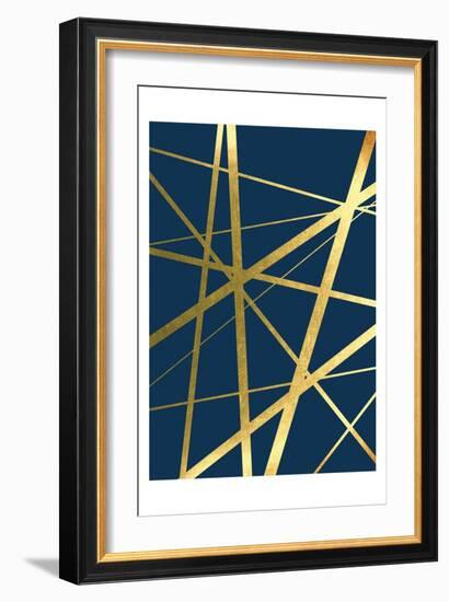 Metallic Lines Navy 1-Urban Epiphany-Framed Art Print