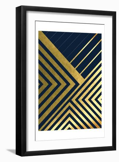 Metallic Lines Navy 2-Urban Epiphany-Framed Art Print