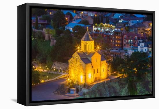 Metekhi St. Virgin Church at twilight, Tbilisi-Jan Miracky-Framed Premier Image Canvas