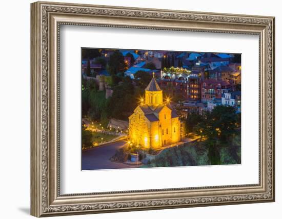 Metekhi St. Virgin Church at twilight, Tbilisi-Jan Miracky-Framed Photographic Print