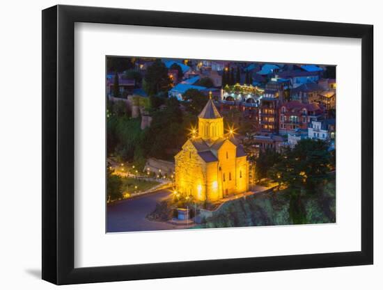 Metekhi St. Virgin Church at twilight, Tbilisi-Jan Miracky-Framed Photographic Print