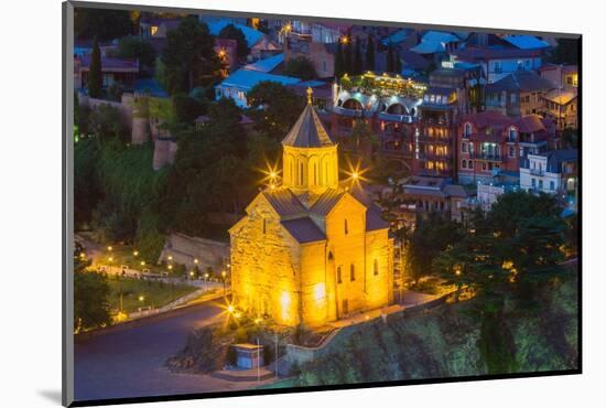 Metekhi St. Virgin Church at twilight, Tbilisi-Jan Miracky-Mounted Photographic Print