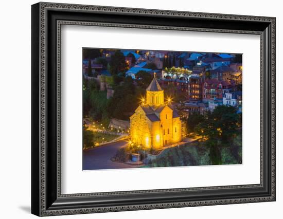 Metekhi St. Virgin Church at twilight, Tbilisi-Jan Miracky-Framed Photographic Print