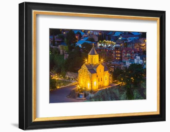 Metekhi St. Virgin Church at twilight, Tbilisi-Jan Miracky-Framed Photographic Print