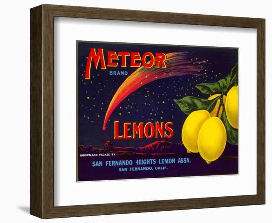 Meteor Lemon Crate Label-null-Framed Premium Giclee Print