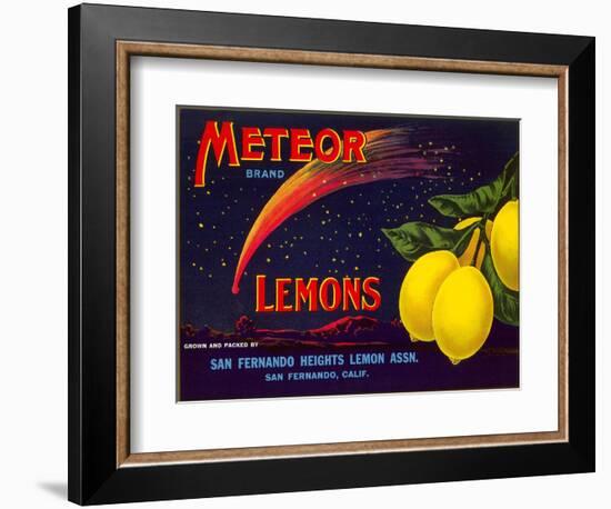 Meteor Lemon Crate Label-null-Framed Premium Giclee Print