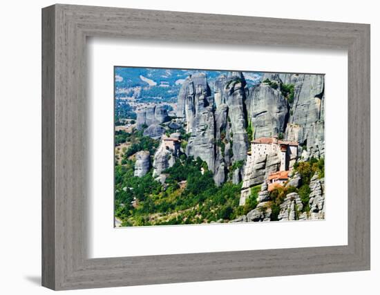 Meteora Monasteries, Greece, Horizontal Shot-Lamarinx-Framed Photographic Print