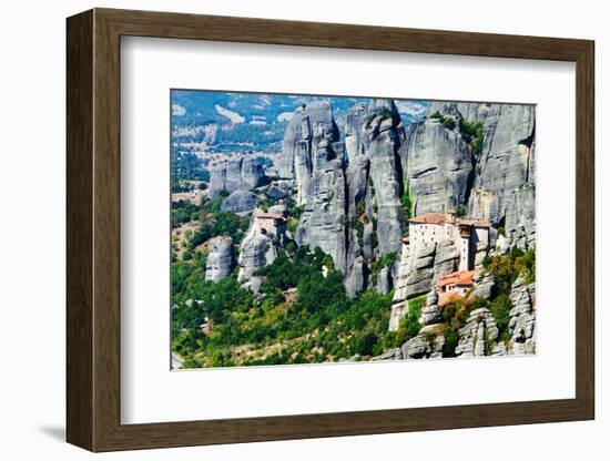 Meteora Monasteries, Greece, Horizontal Shot-Lamarinx-Framed Photographic Print