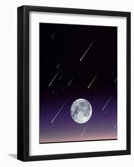 Meteors And Full Moon-David Nunuk-Framed Photographic Print