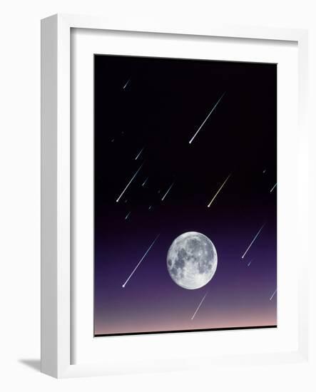 Meteors And Full Moon-David Nunuk-Framed Photographic Print